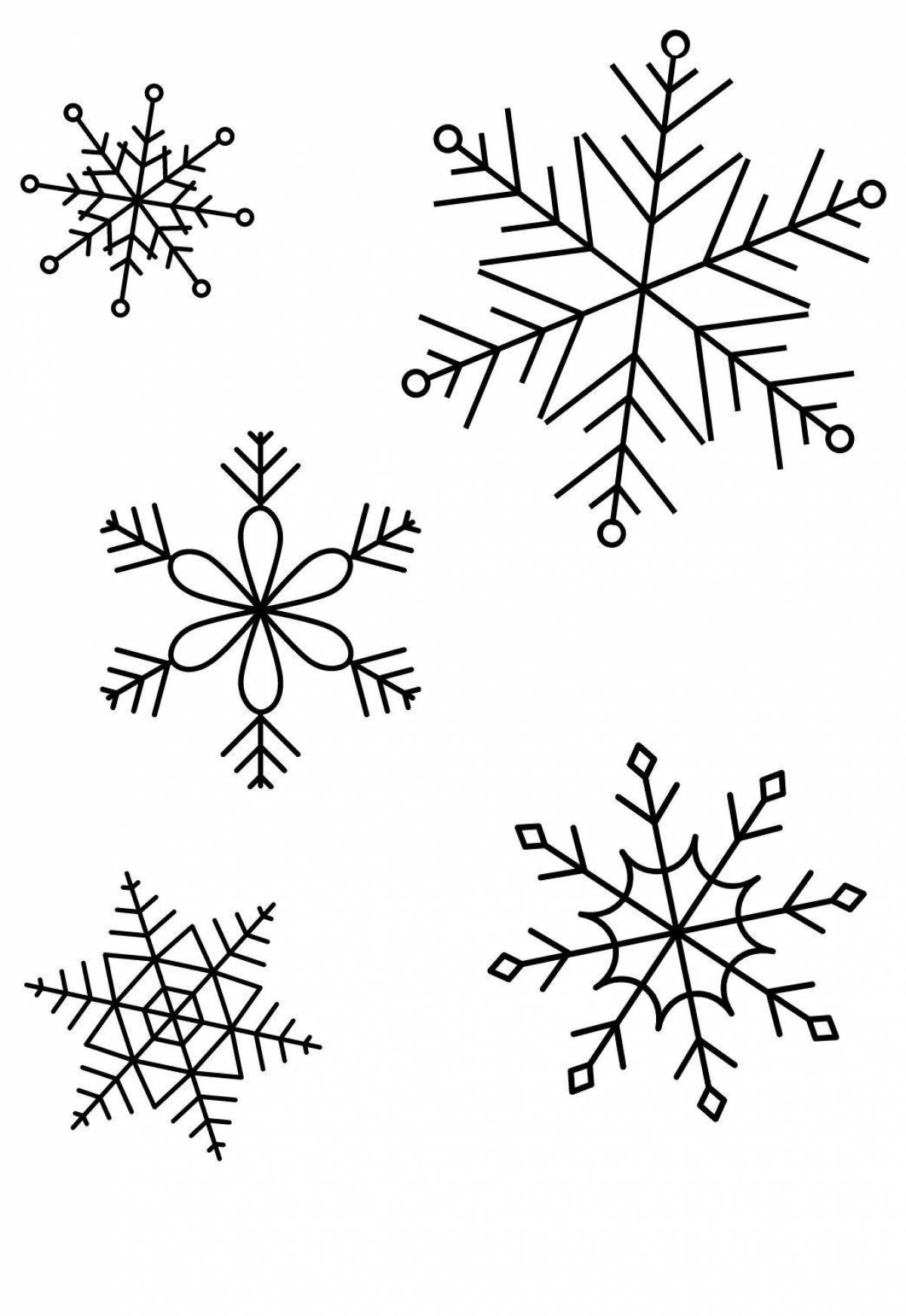 Волшебная раскраска снежинки для детей 4-5 лет