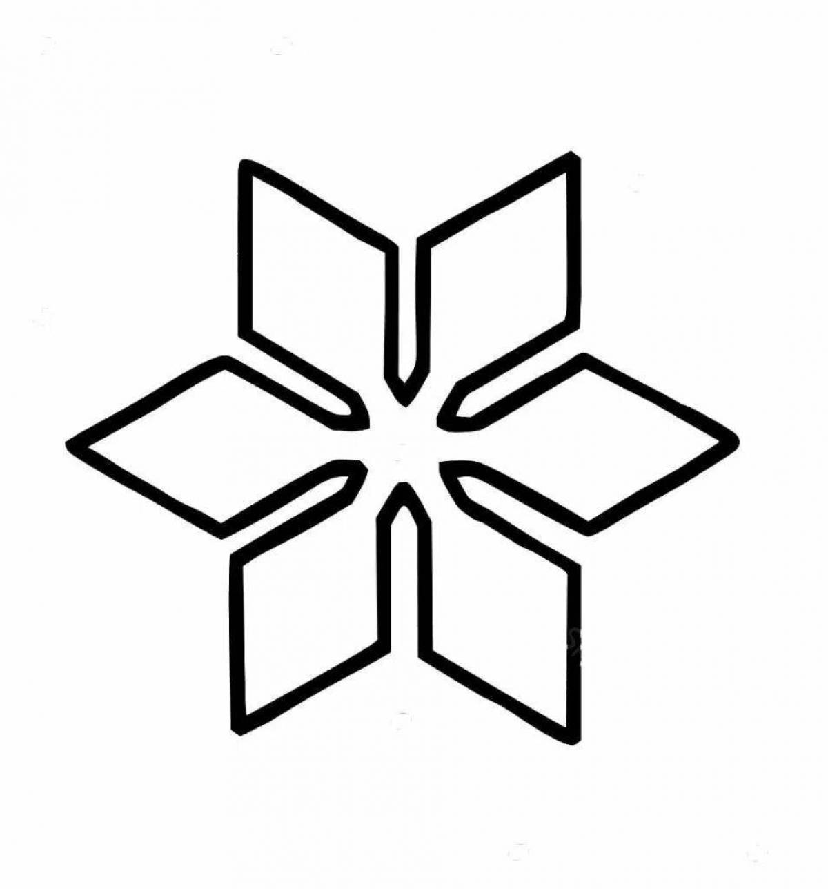Glowing snowflake coloring pages for kids 4-5 years old