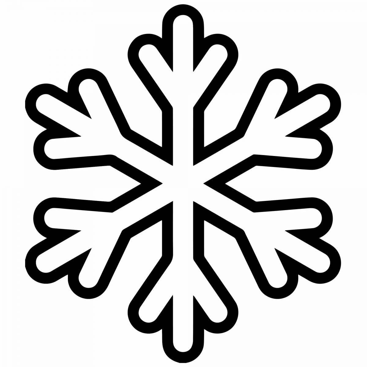 Shiny snowflake coloring pages for 4-5 year olds