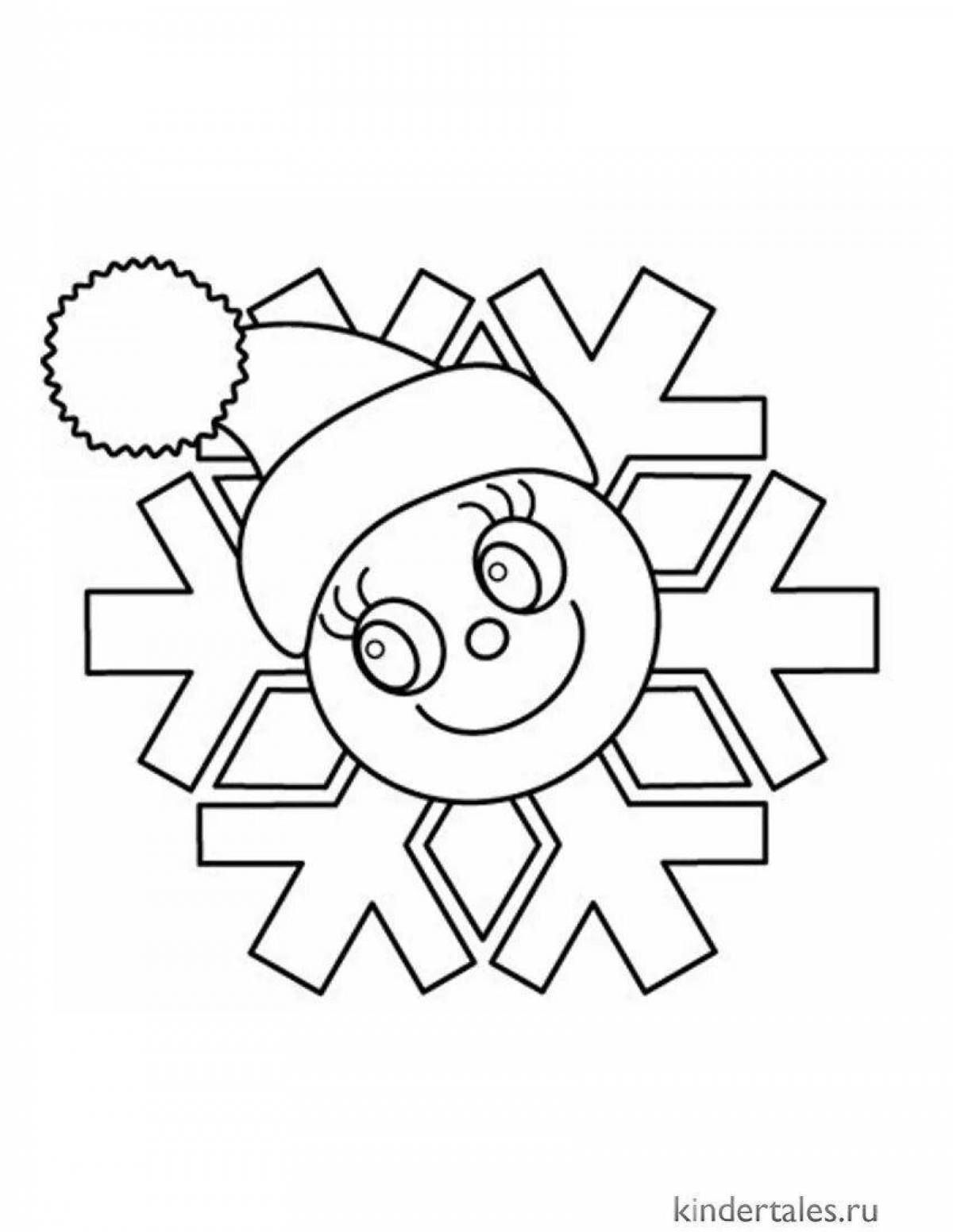Glamorous snowflake coloring book for kids 4-5 years old