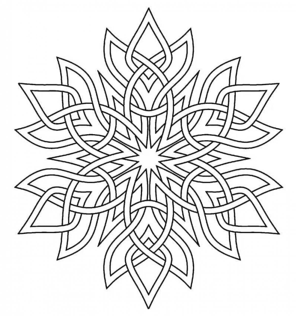 Elegant snowflake coloring book for 4-5 year olds
