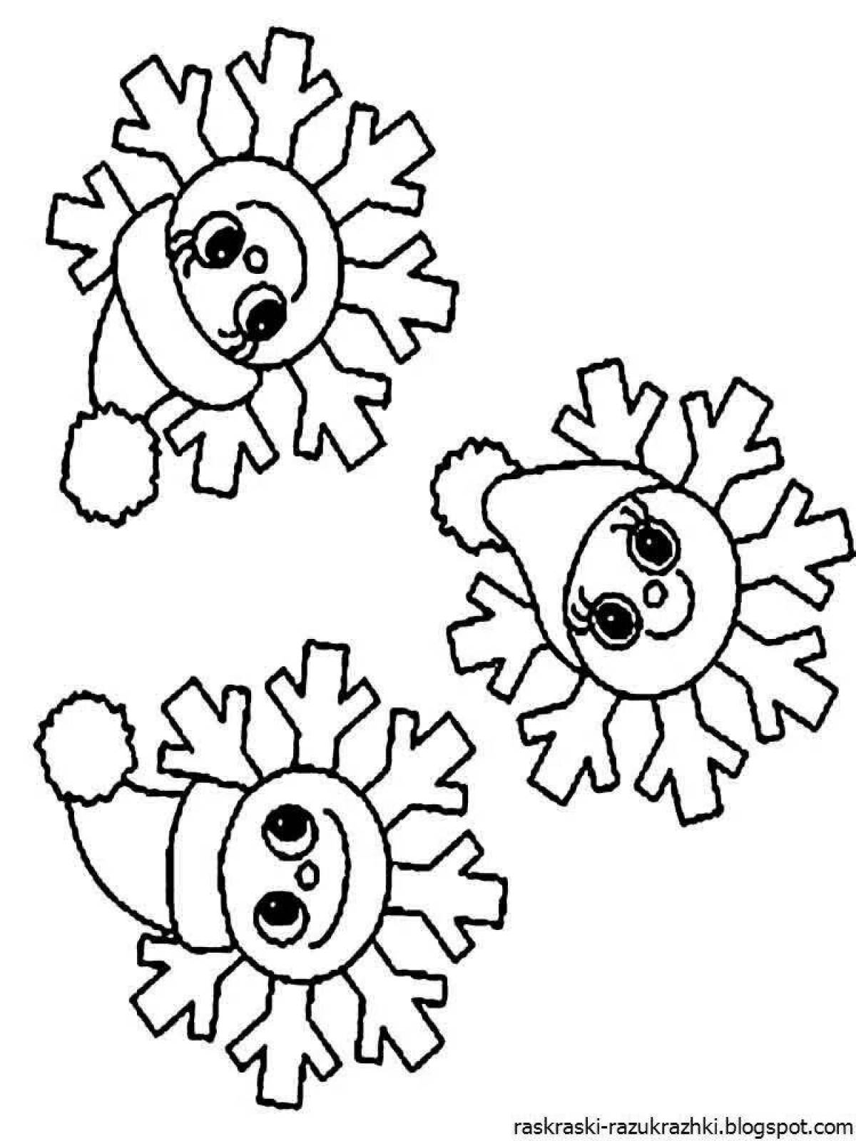 Coloring pages of snowflakes for children 4-5 years old