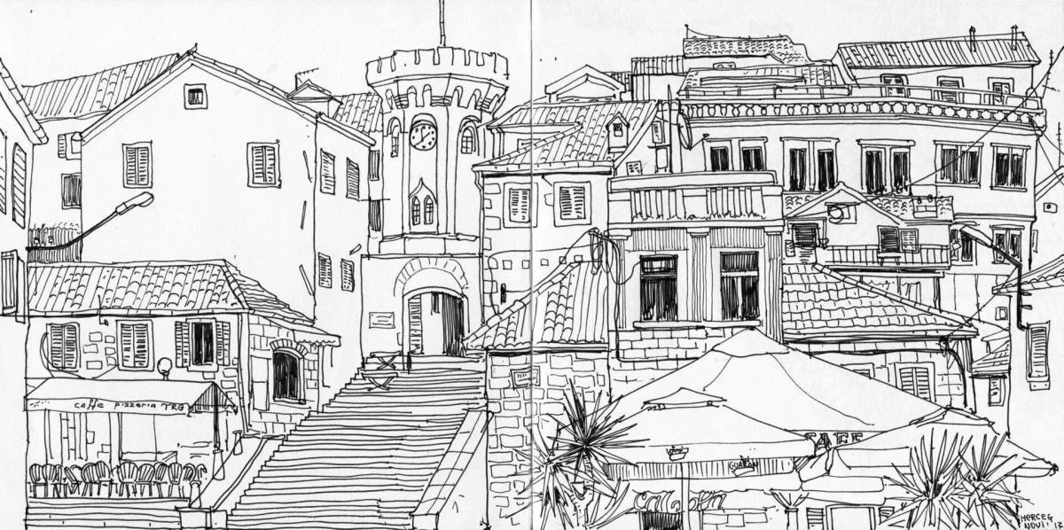 Majestic architecture coloring page
