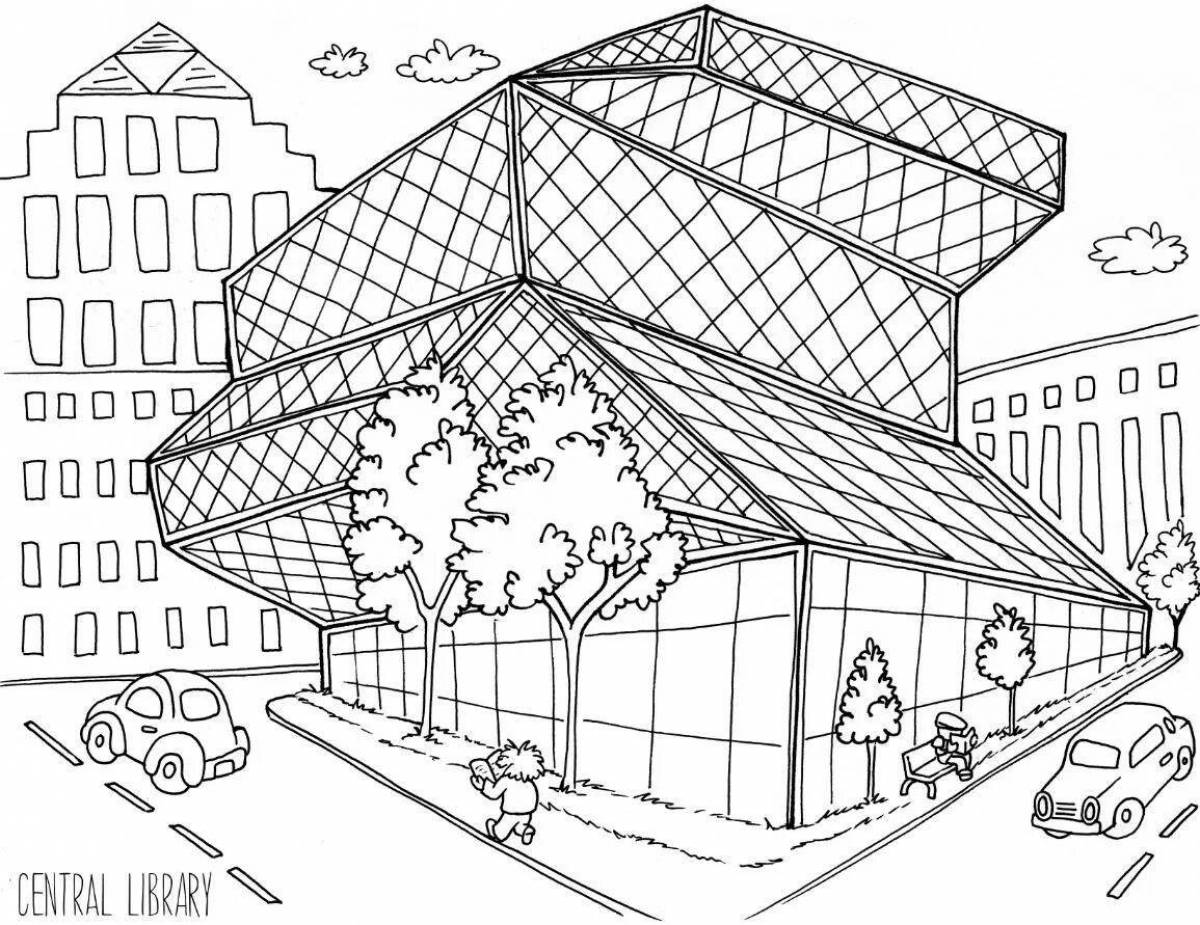 Great architecture coloring page