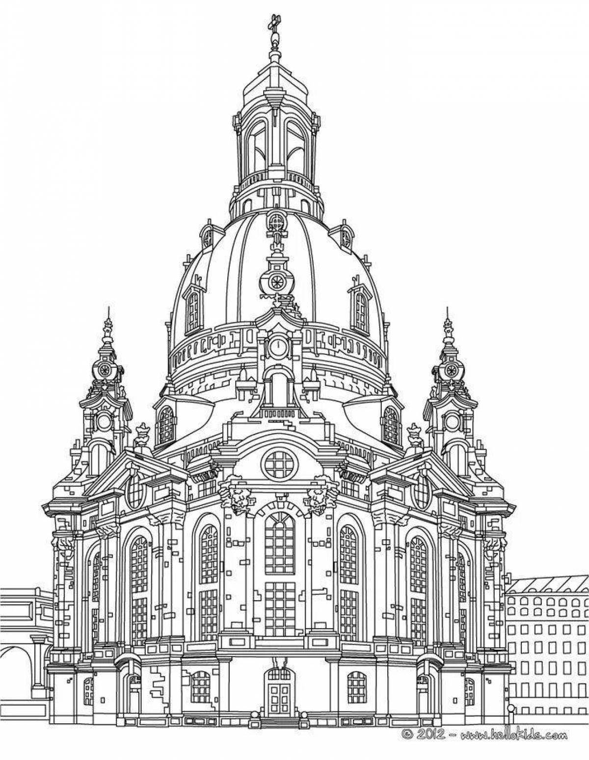 Gorgeous architecture coloring page