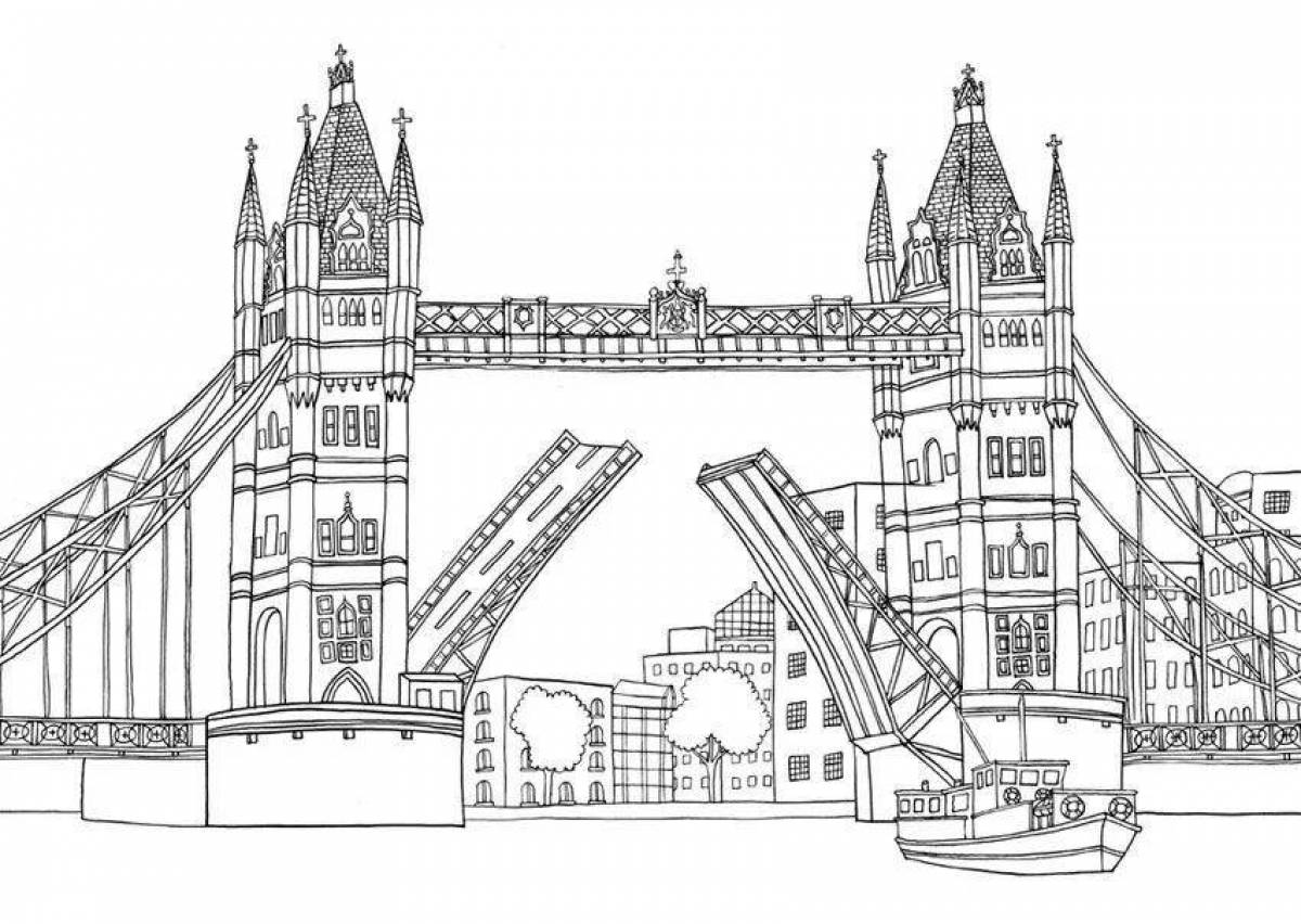 Fascinating architecture coloring page