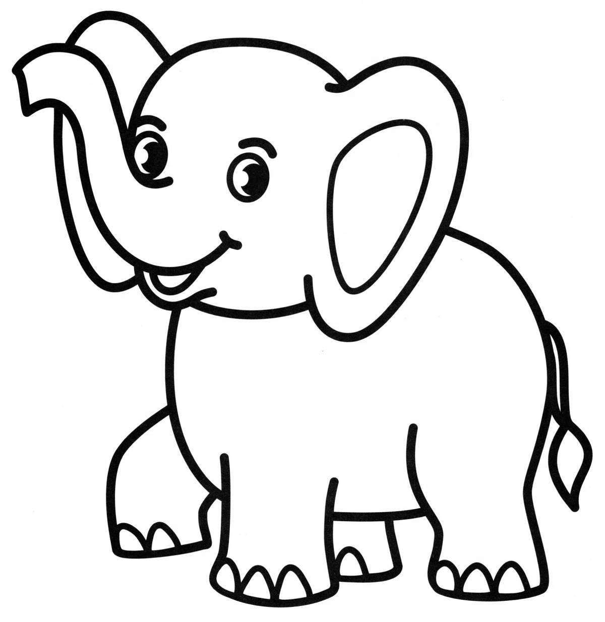 Очаровательная раскраска слона для детей 7 лет