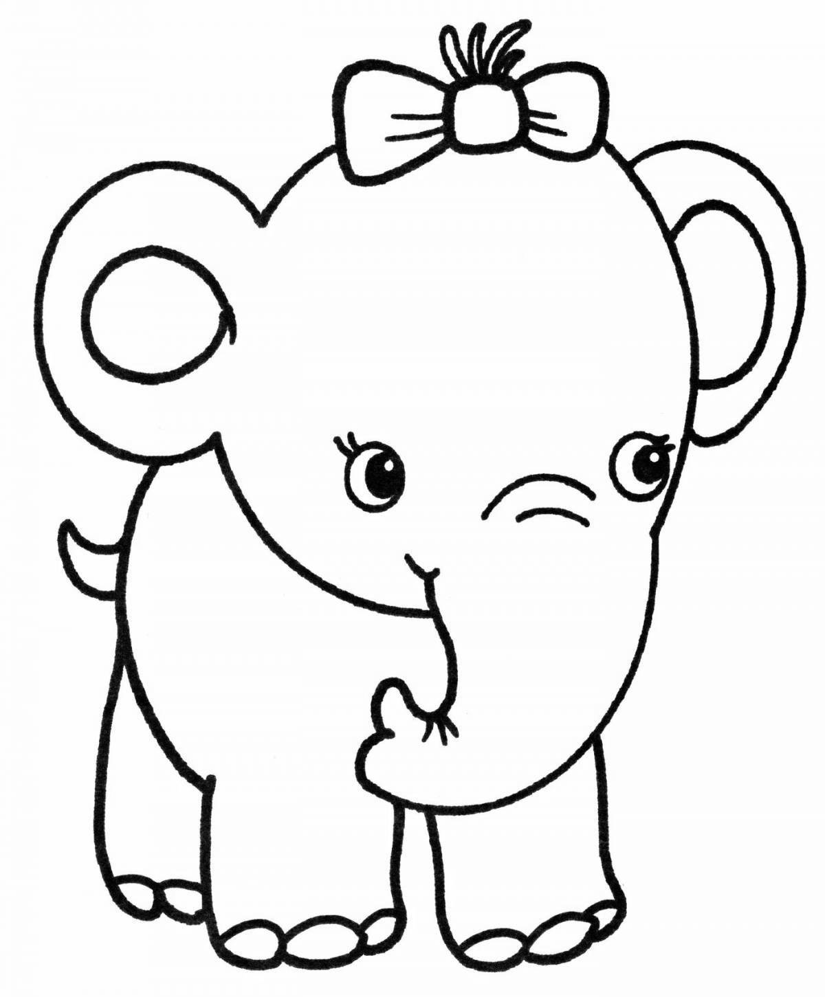 Cute elephant coloring book for 7 year olds