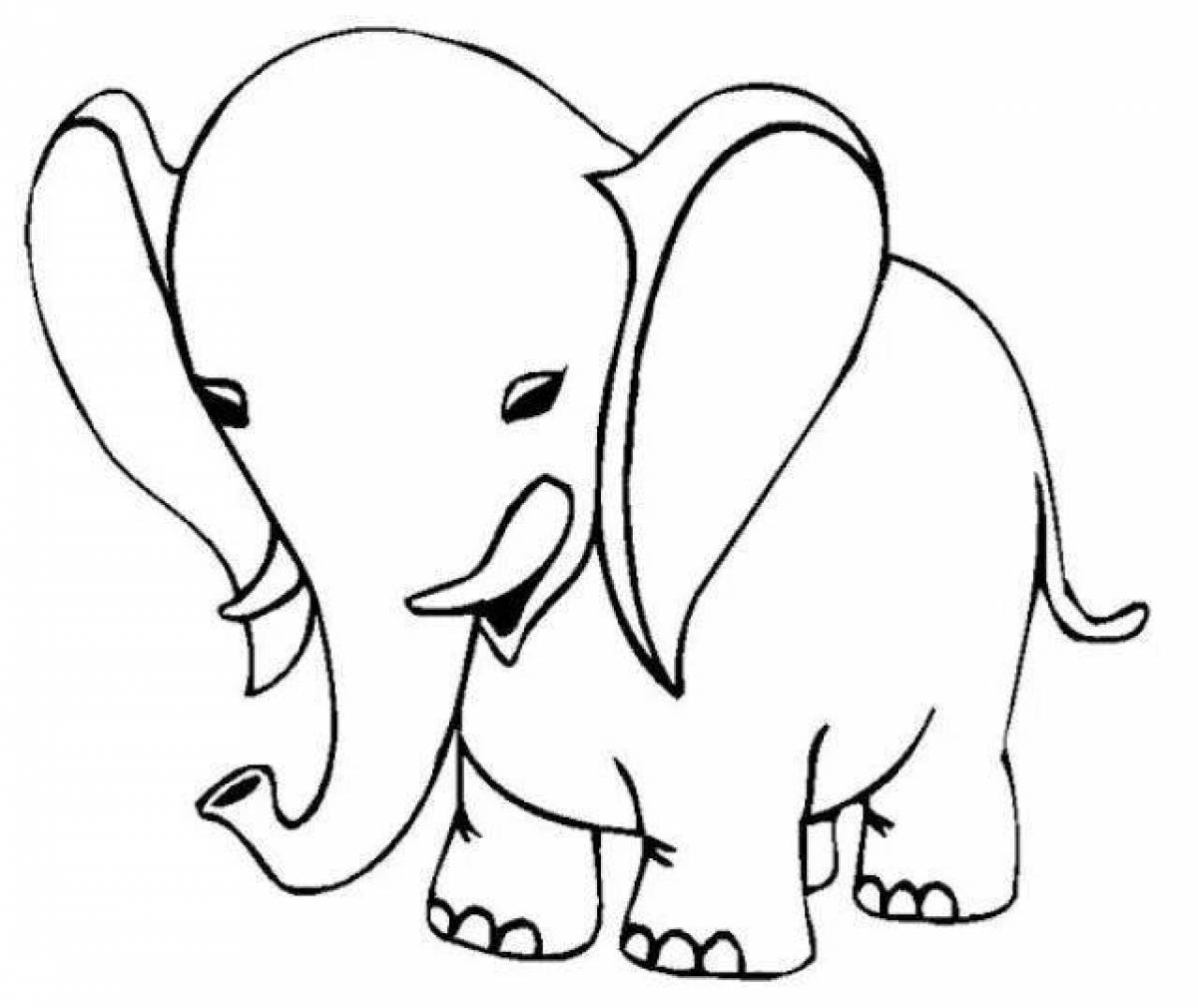Живая раскраска слона для 7-летних