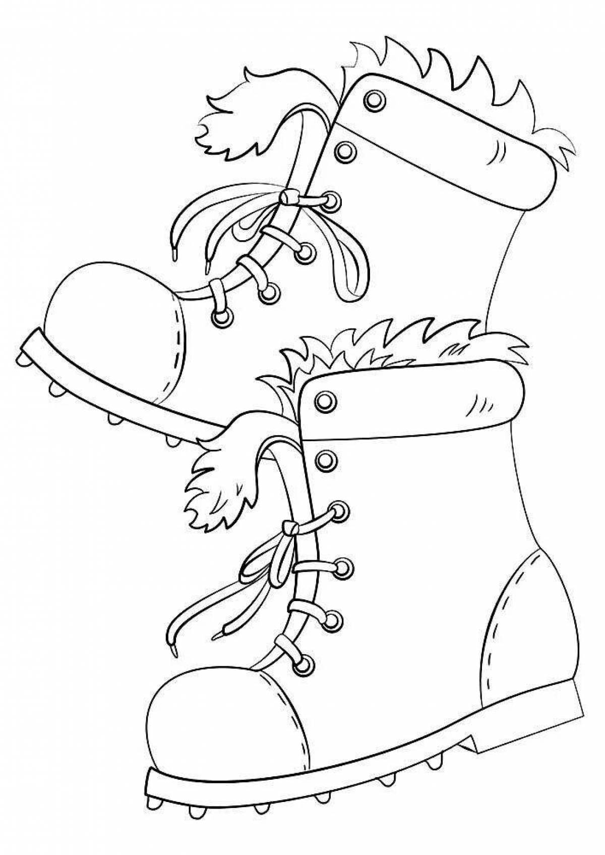 Coloring book funny boots