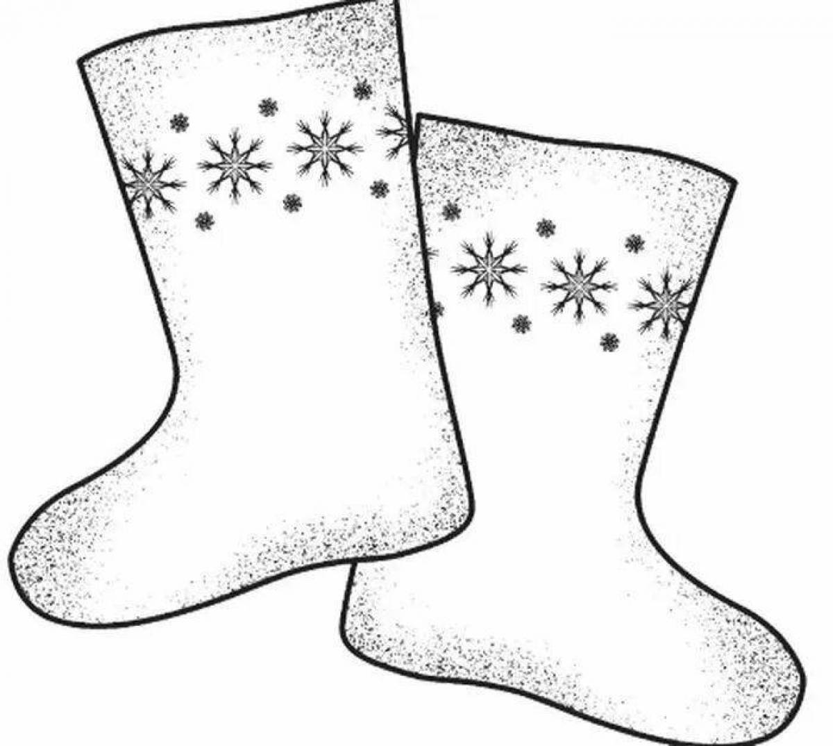 Luminous boots coloring page