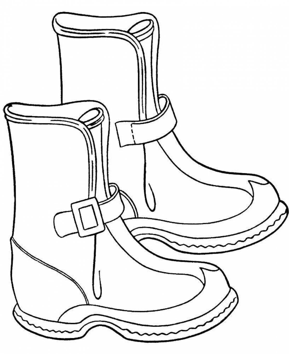 Radiant boot coloring page