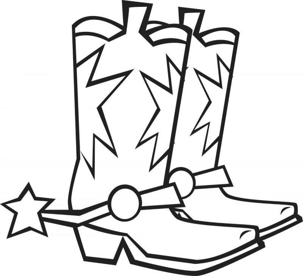 Coloring page of elegant boots