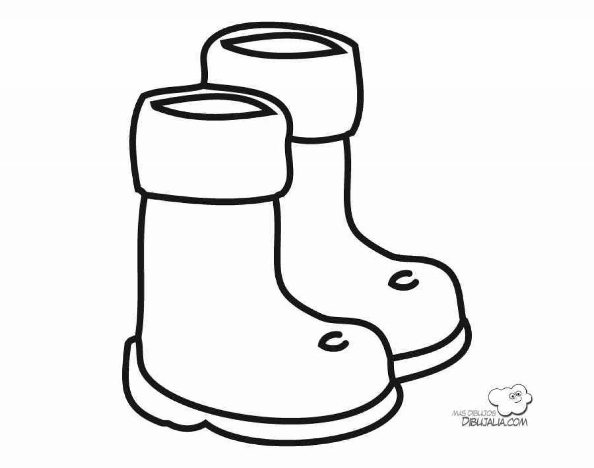 Charming boot coloring page