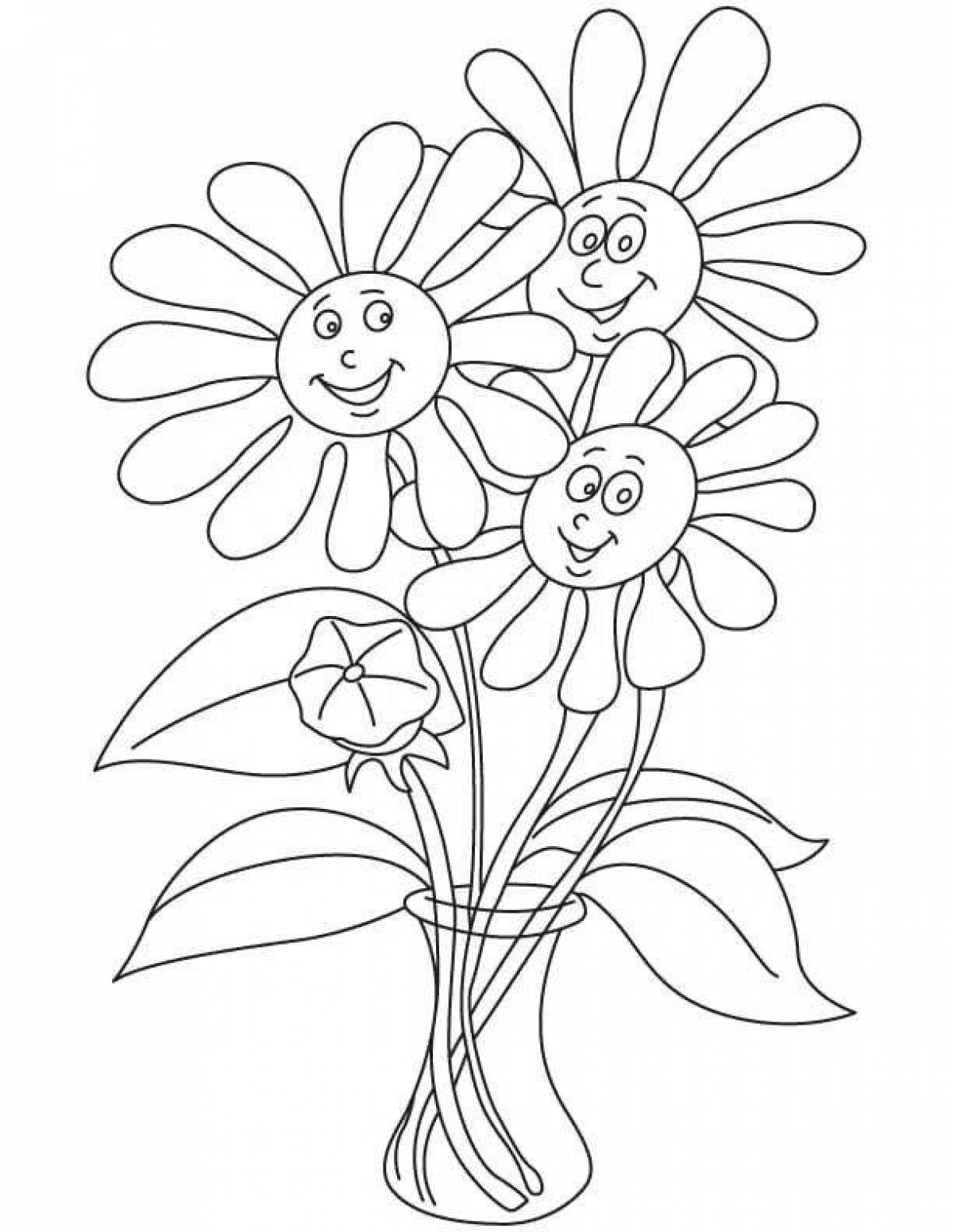 Beautifully colored coloring page with seven colors