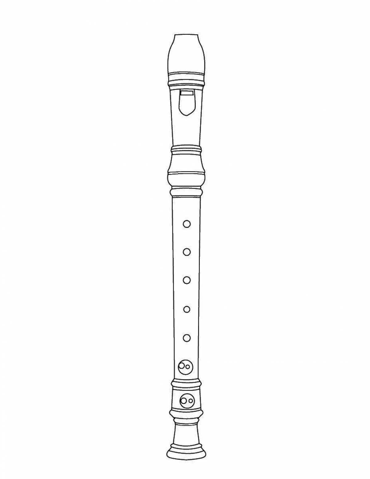 Colorful flute coloring page