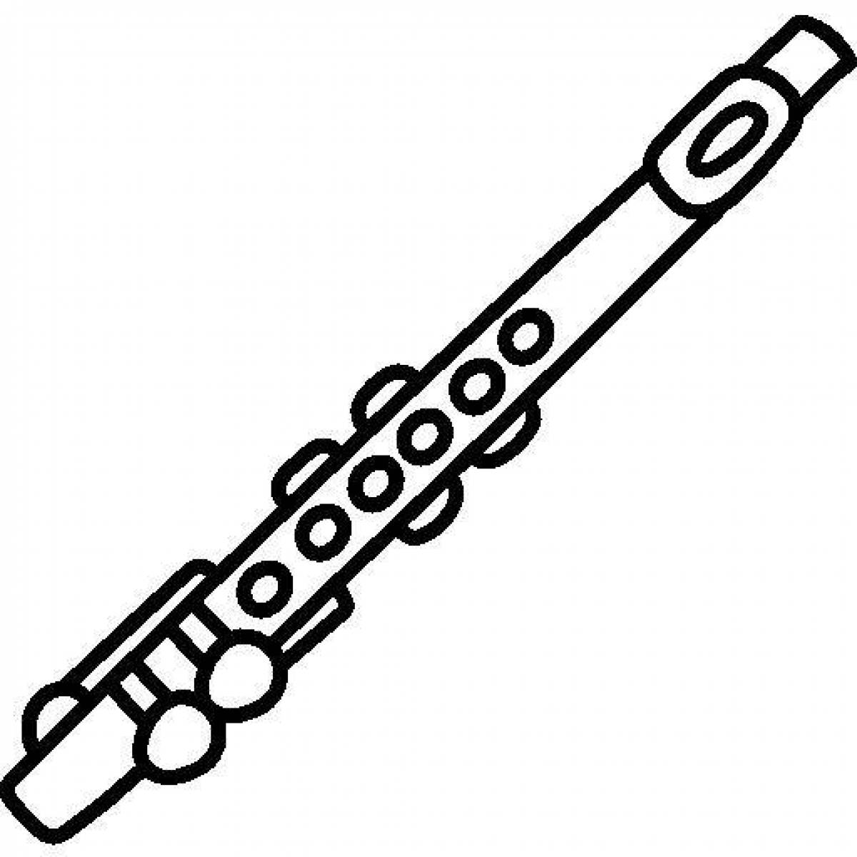Adorable flute coloring page