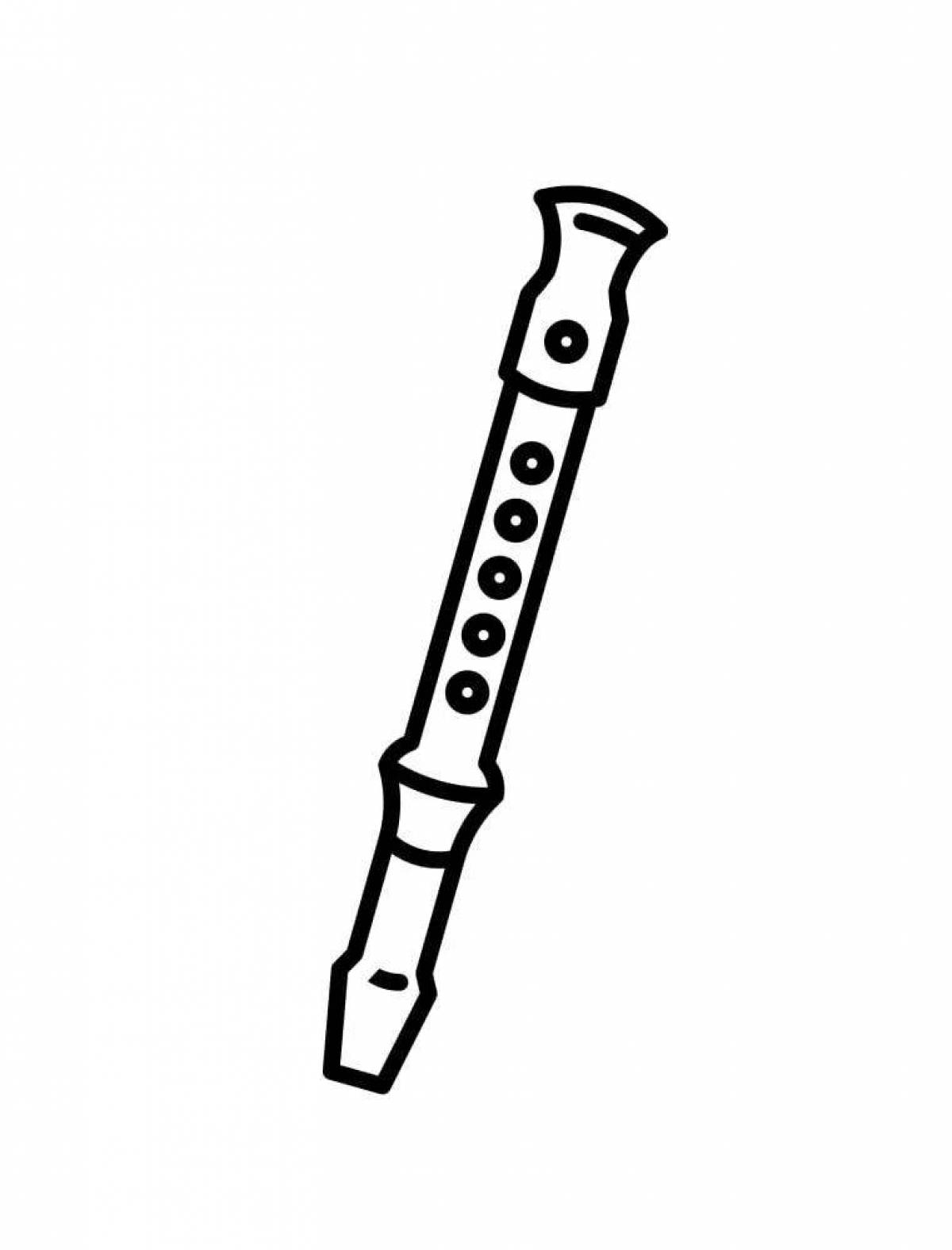 Charming flute coloring page