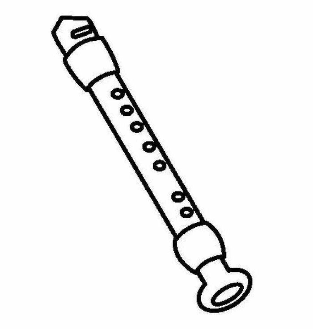 Playful flute coloring page