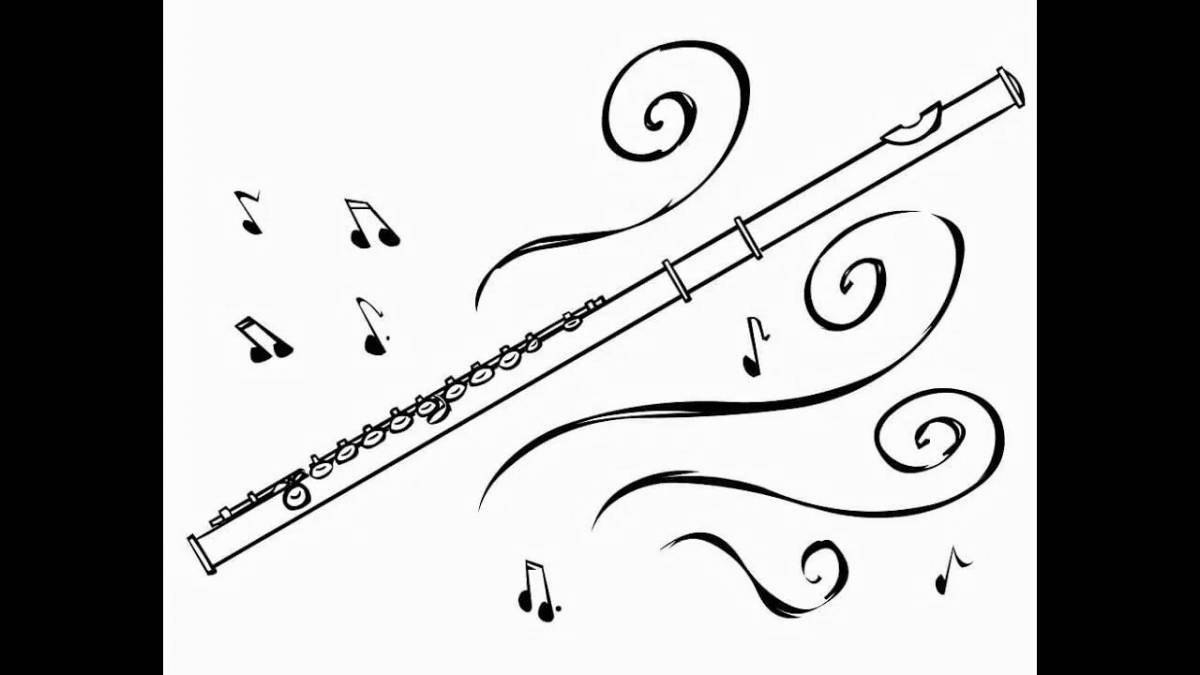 Beautiful flute coloring page