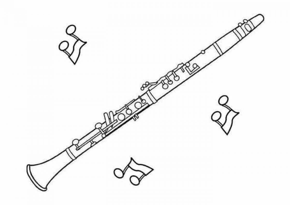 Awesome flute coloring page