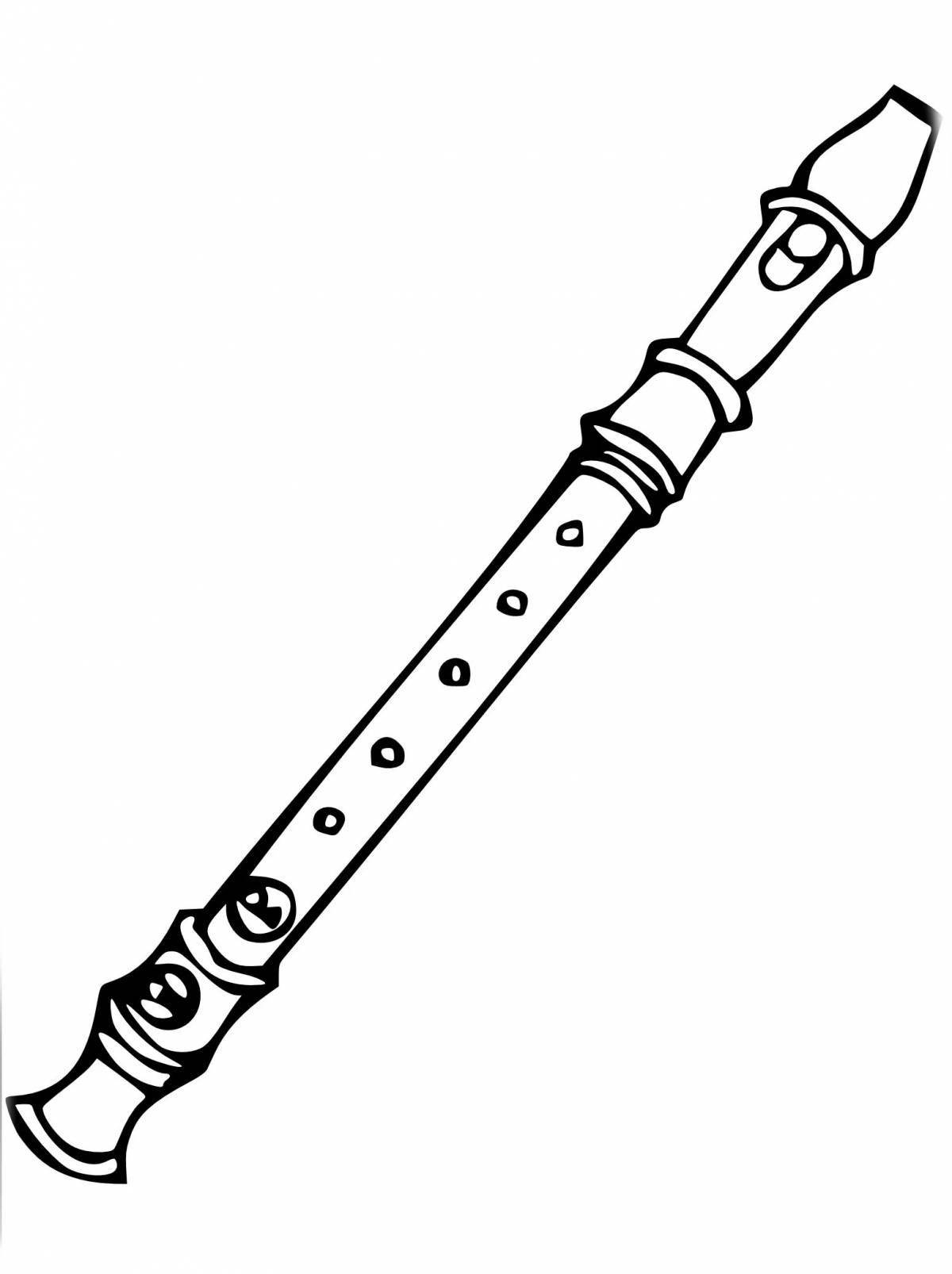 Animated flute coloring page