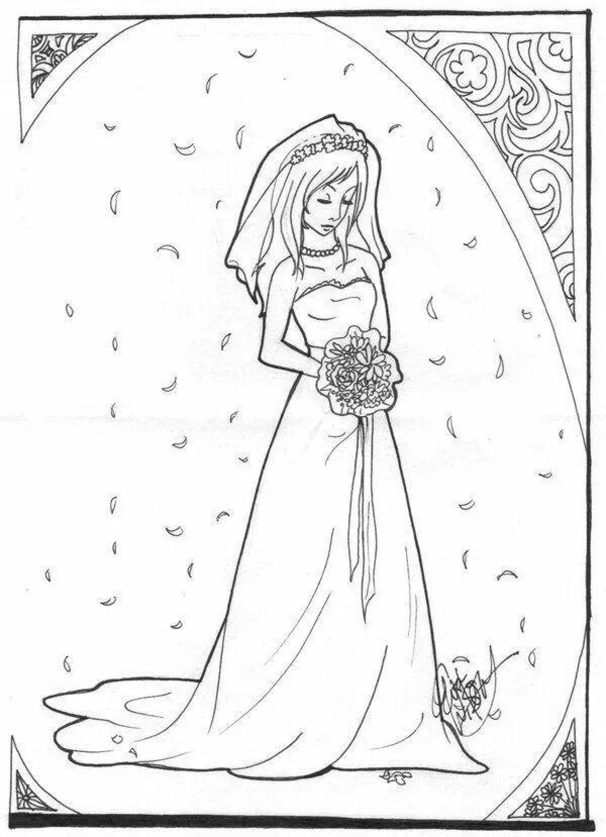 Coloring page graceful bride