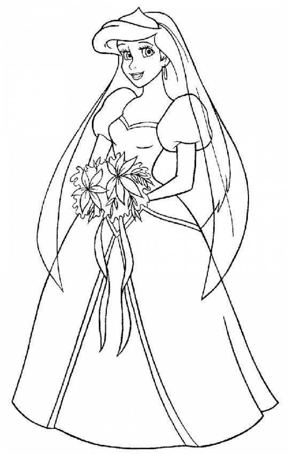 Serene bride coloring page
