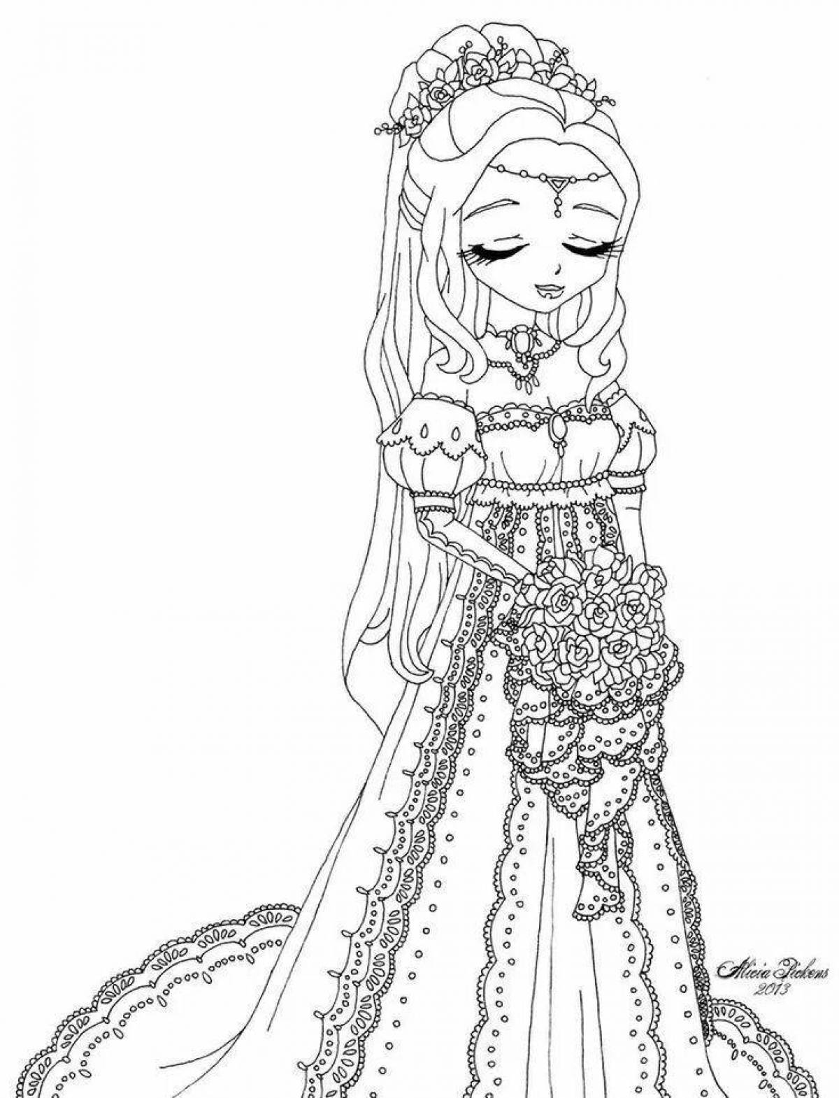 Ethereal bride coloring page