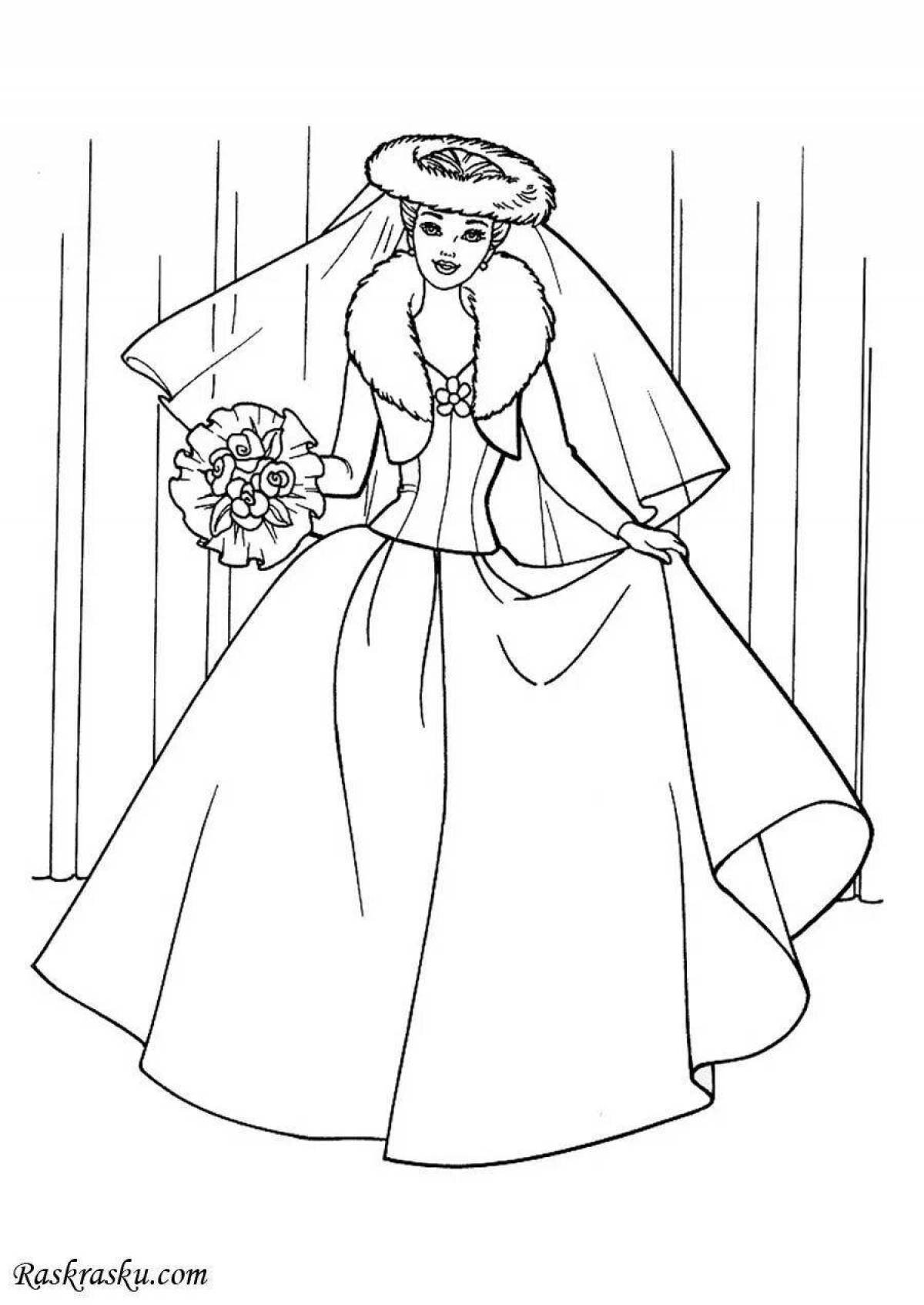 Majestic bride coloring page