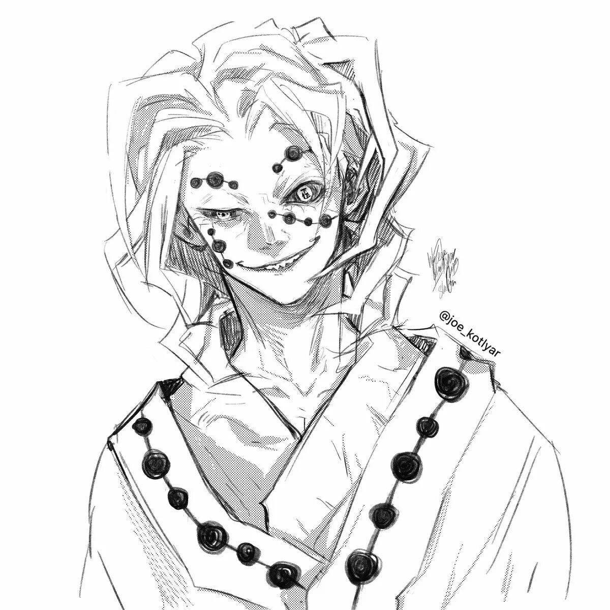 Charming tanjiro coloring book