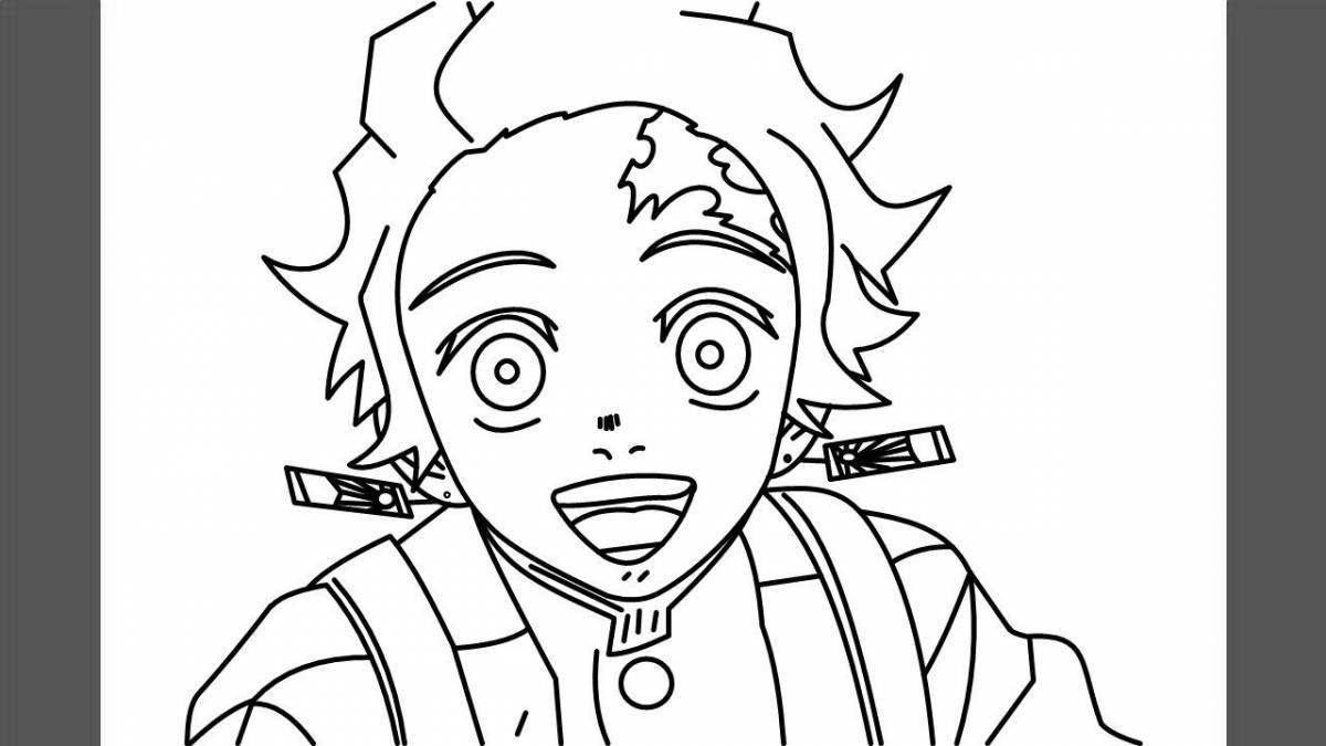 Blessed Tanjiro coloring page