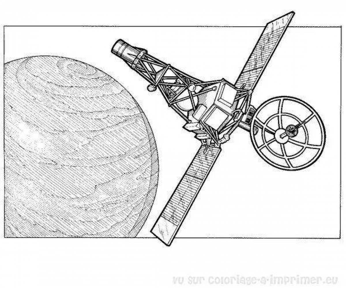 Animated satellite coloring page