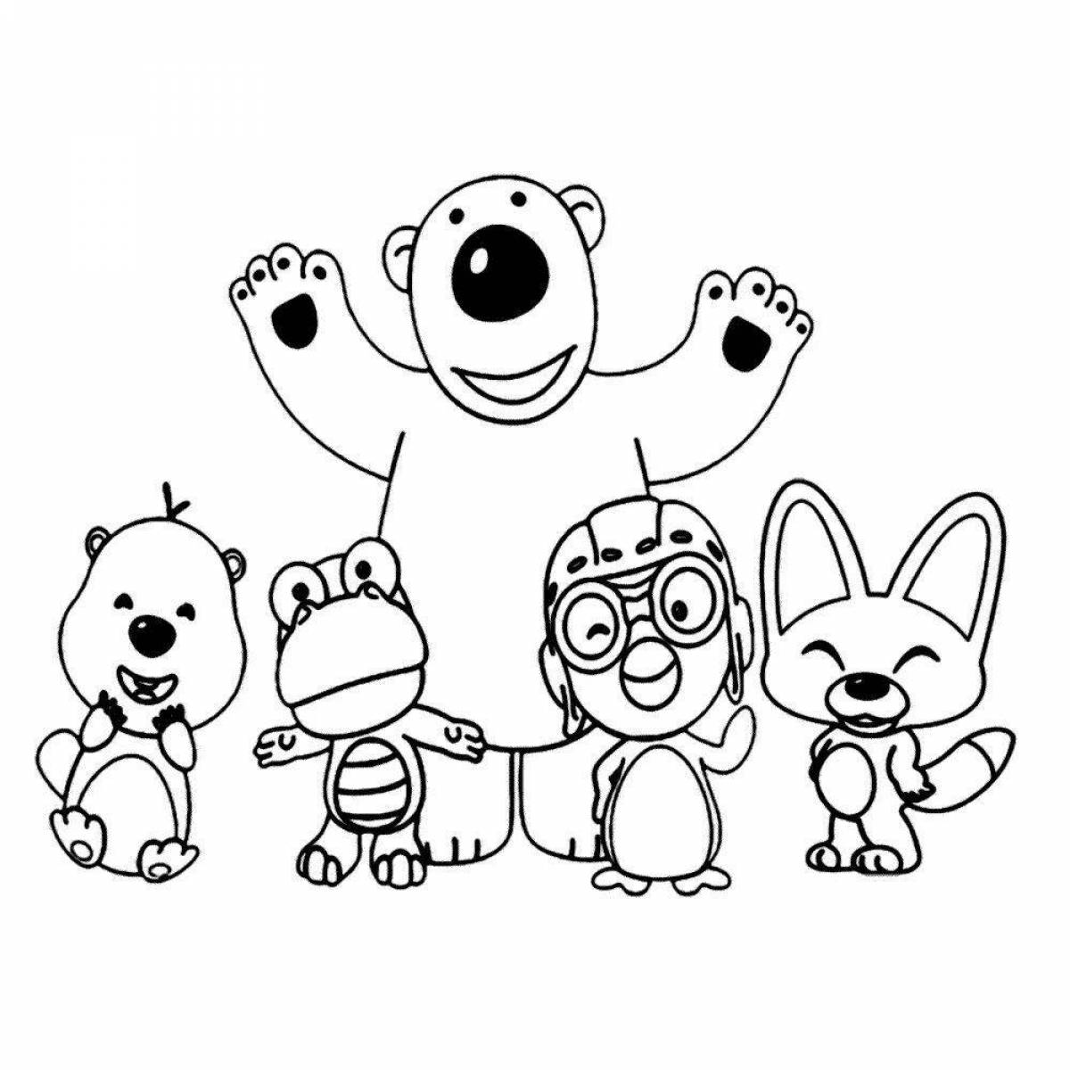 Sweet pororo coloring page