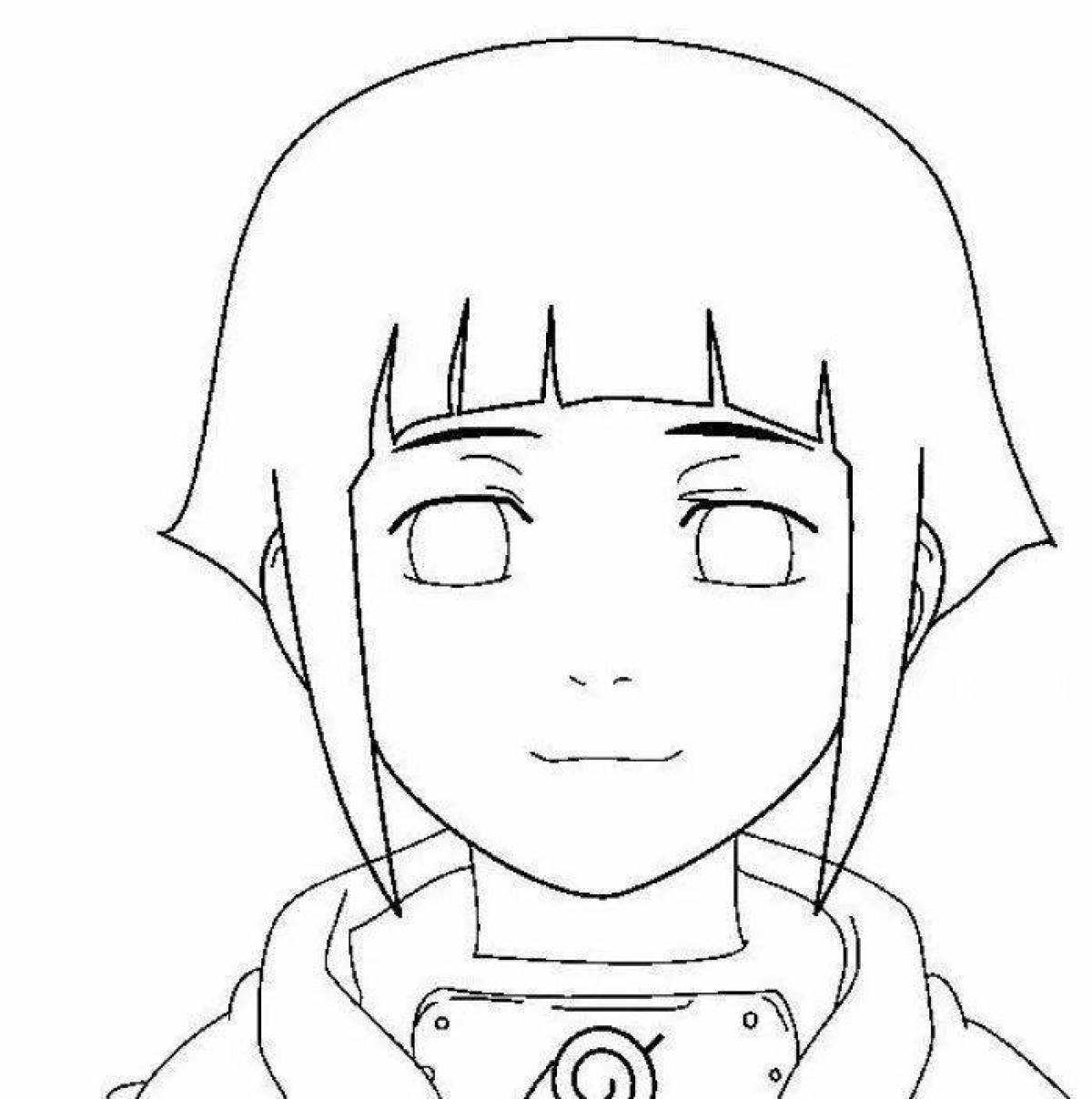 Amazing hinata coloring page