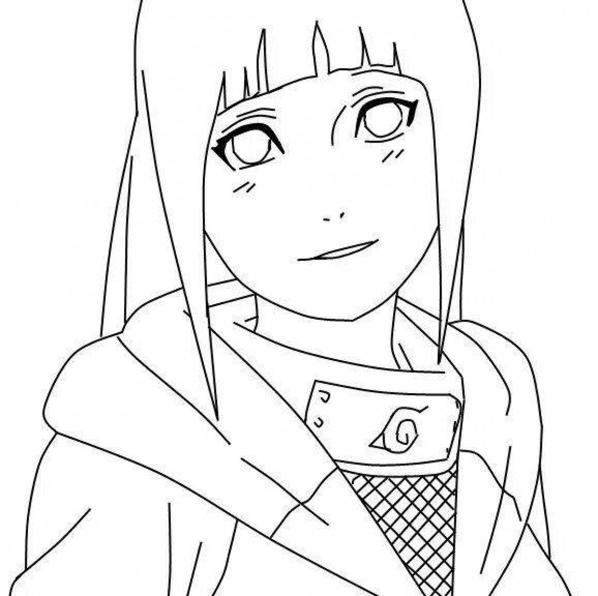 Animated hinata coloring page