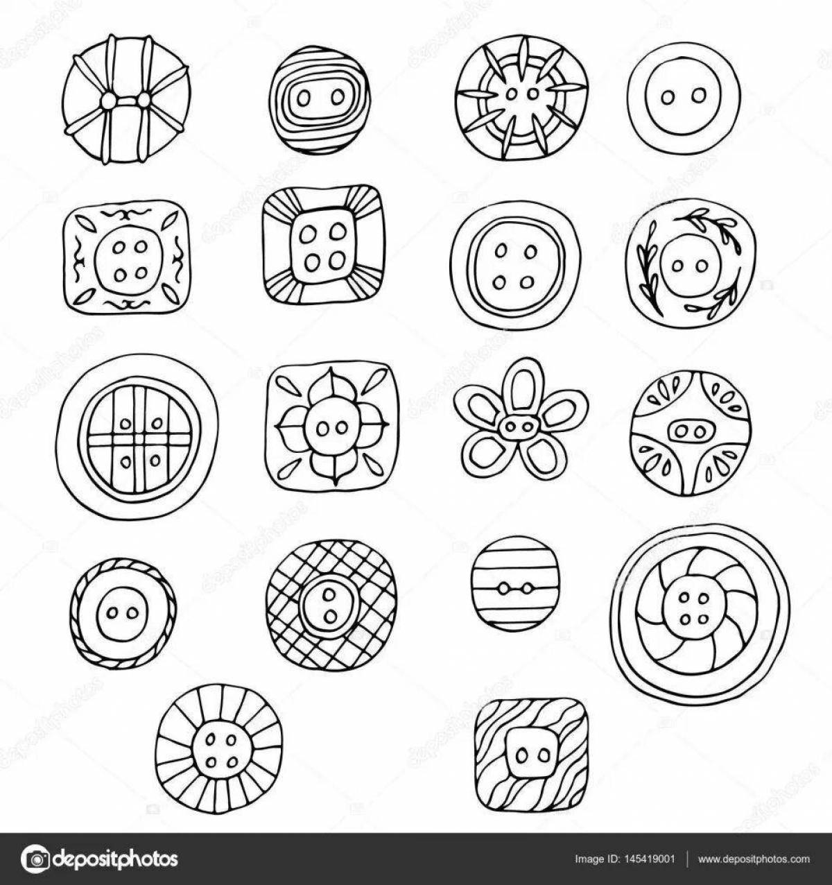 Playful button coloring page