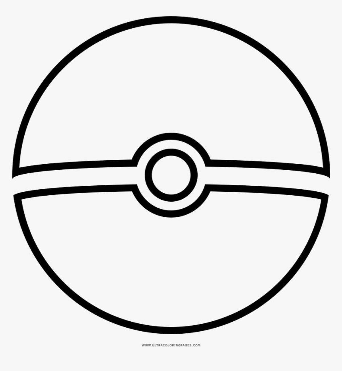 Colorful pokeball coloring page