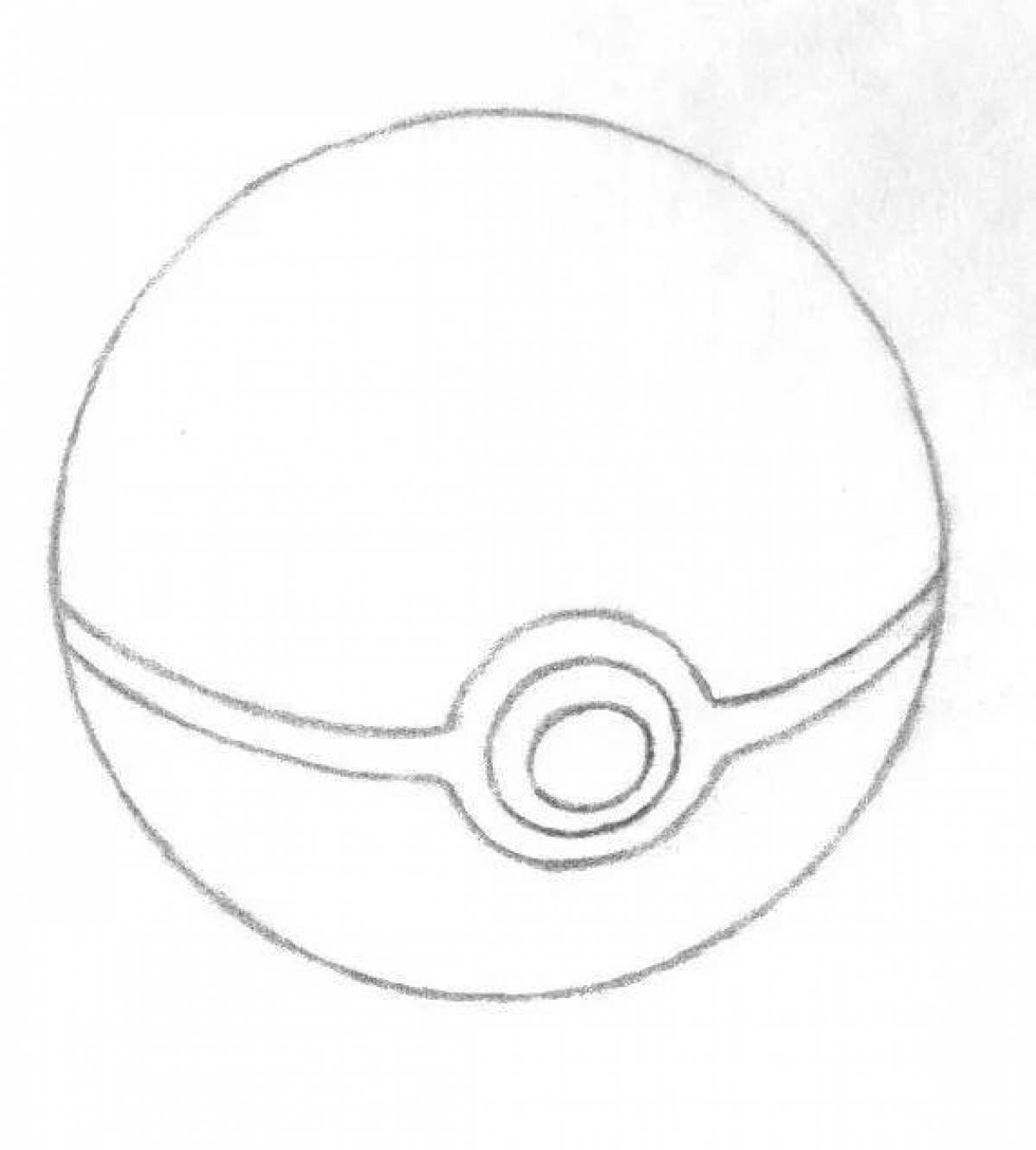 Glittering pokeball coloring page