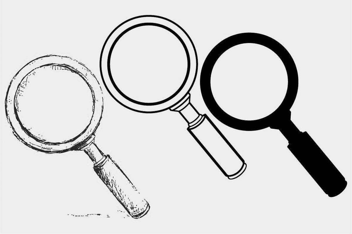 Magnifying glass radiant coloring page