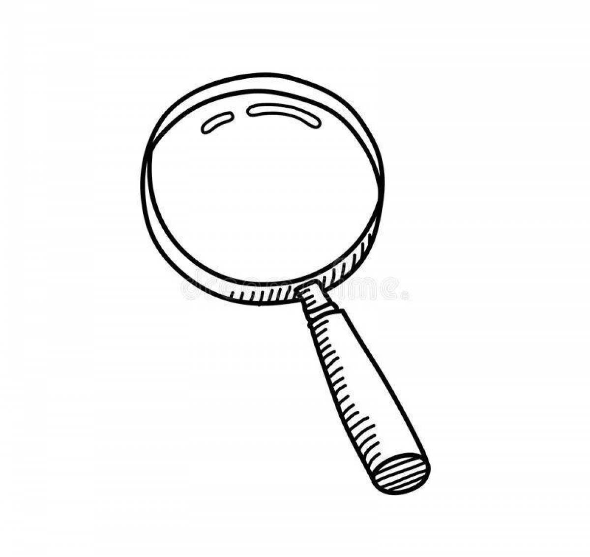 Mystery coloring with magnifying glass