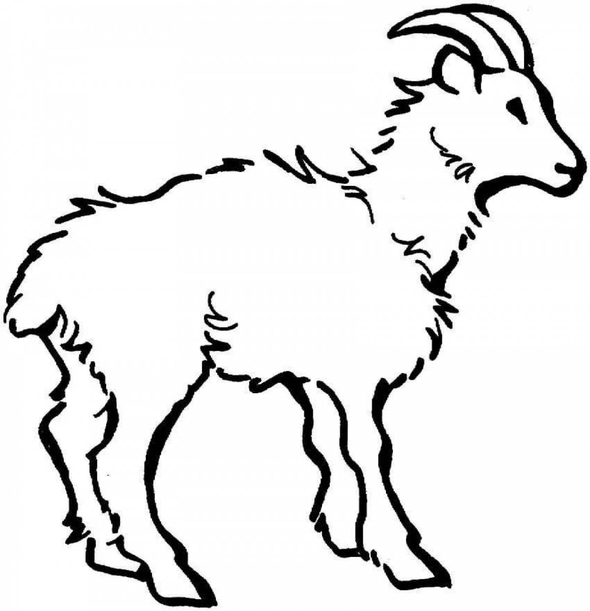 Playing goat coloring page