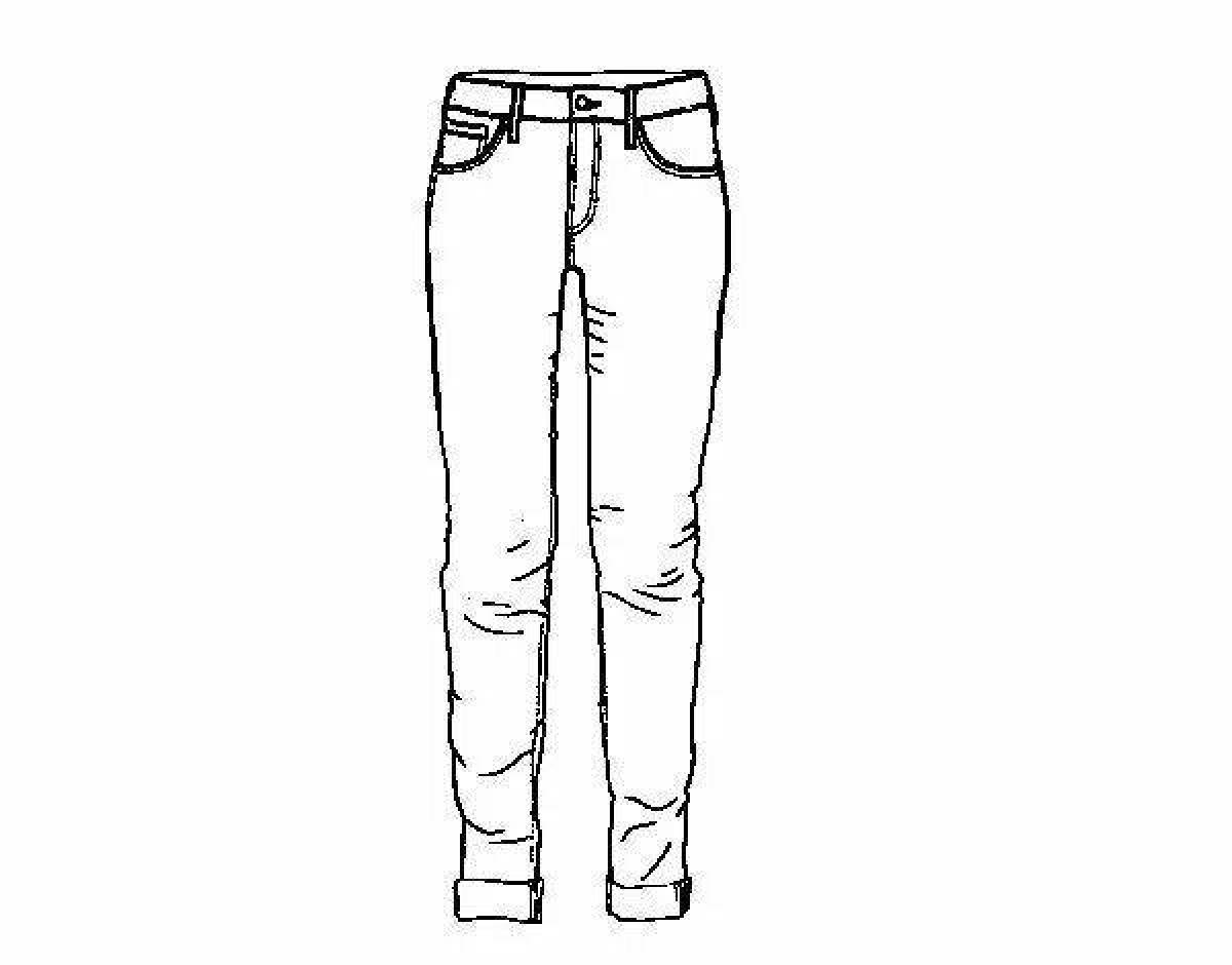 Colourful jeans coloring page