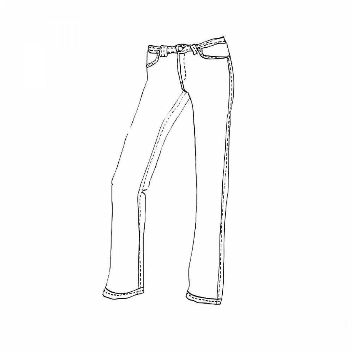 Sparkling jeans coloring page