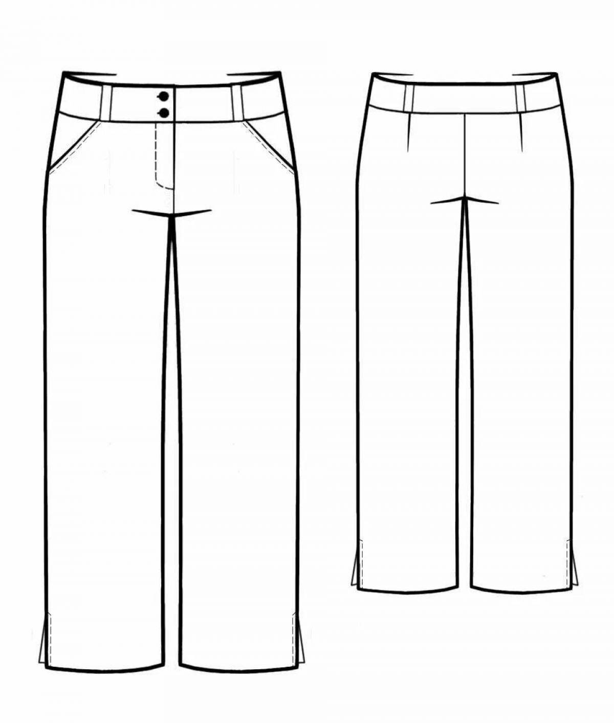 Coloring page stylish jeans