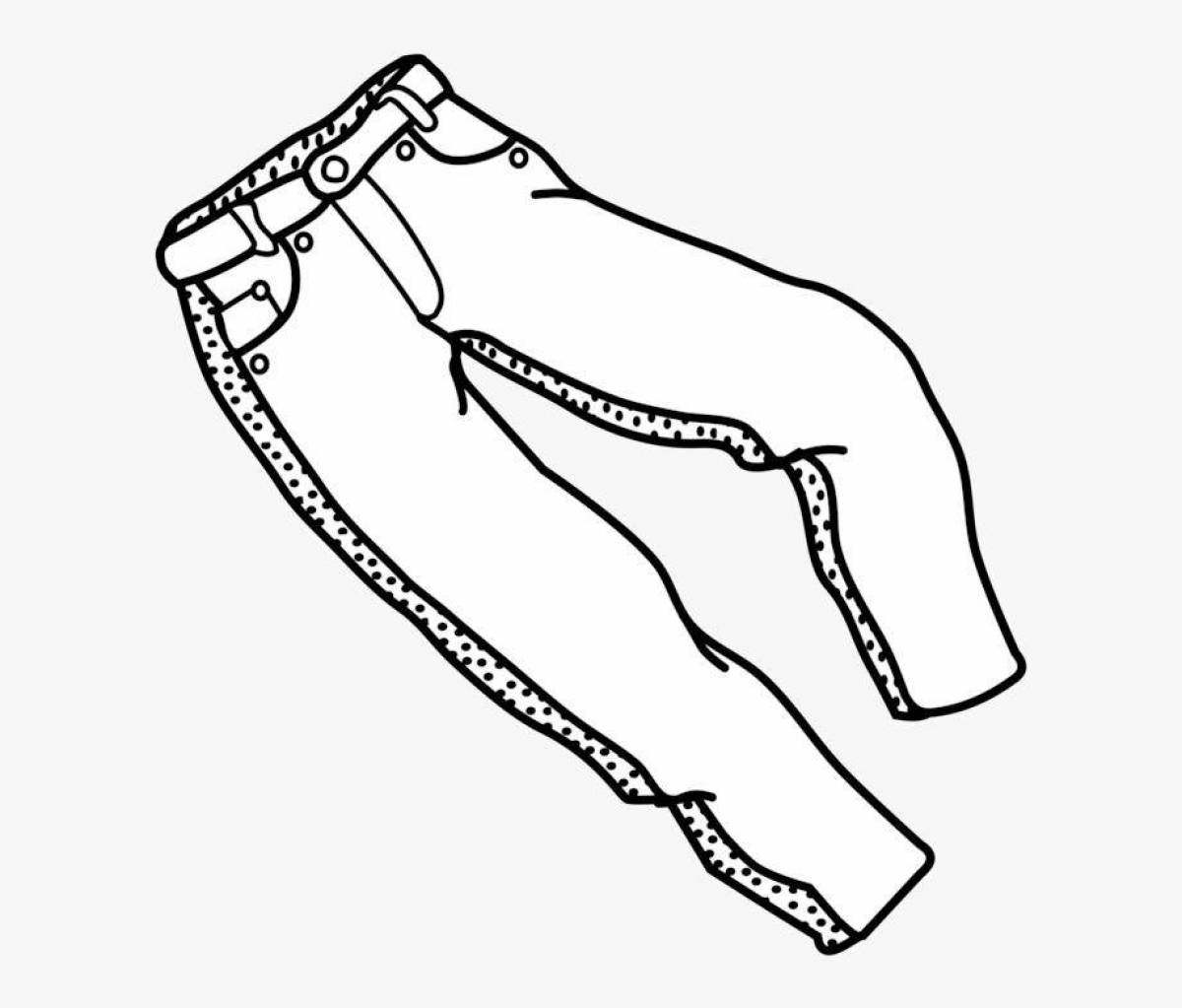 Adorable jeans coloring page