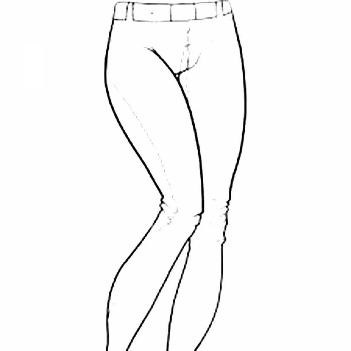 Coloring page cute jeans