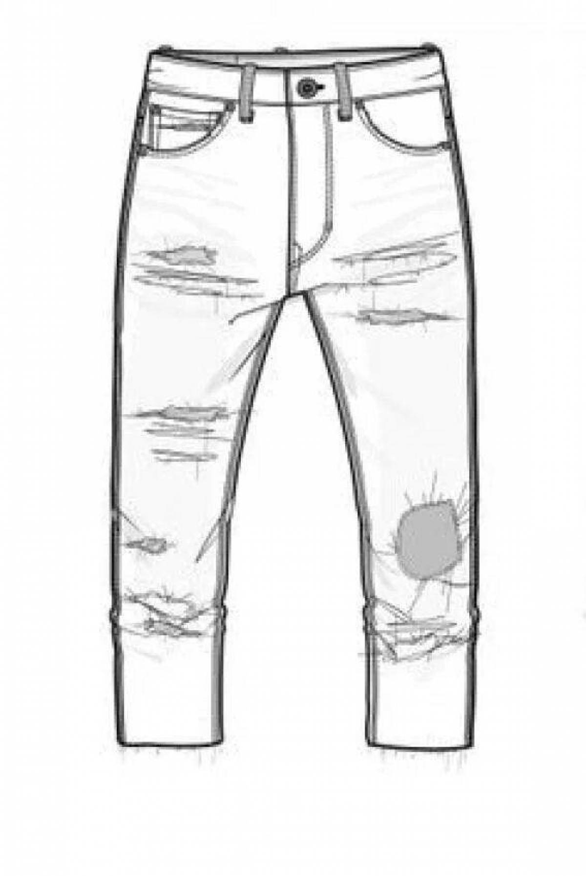 Fancy jeans coloring page