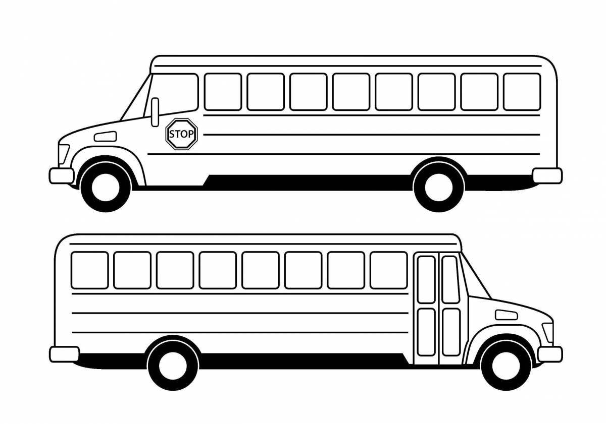 Coloring page funny minibus