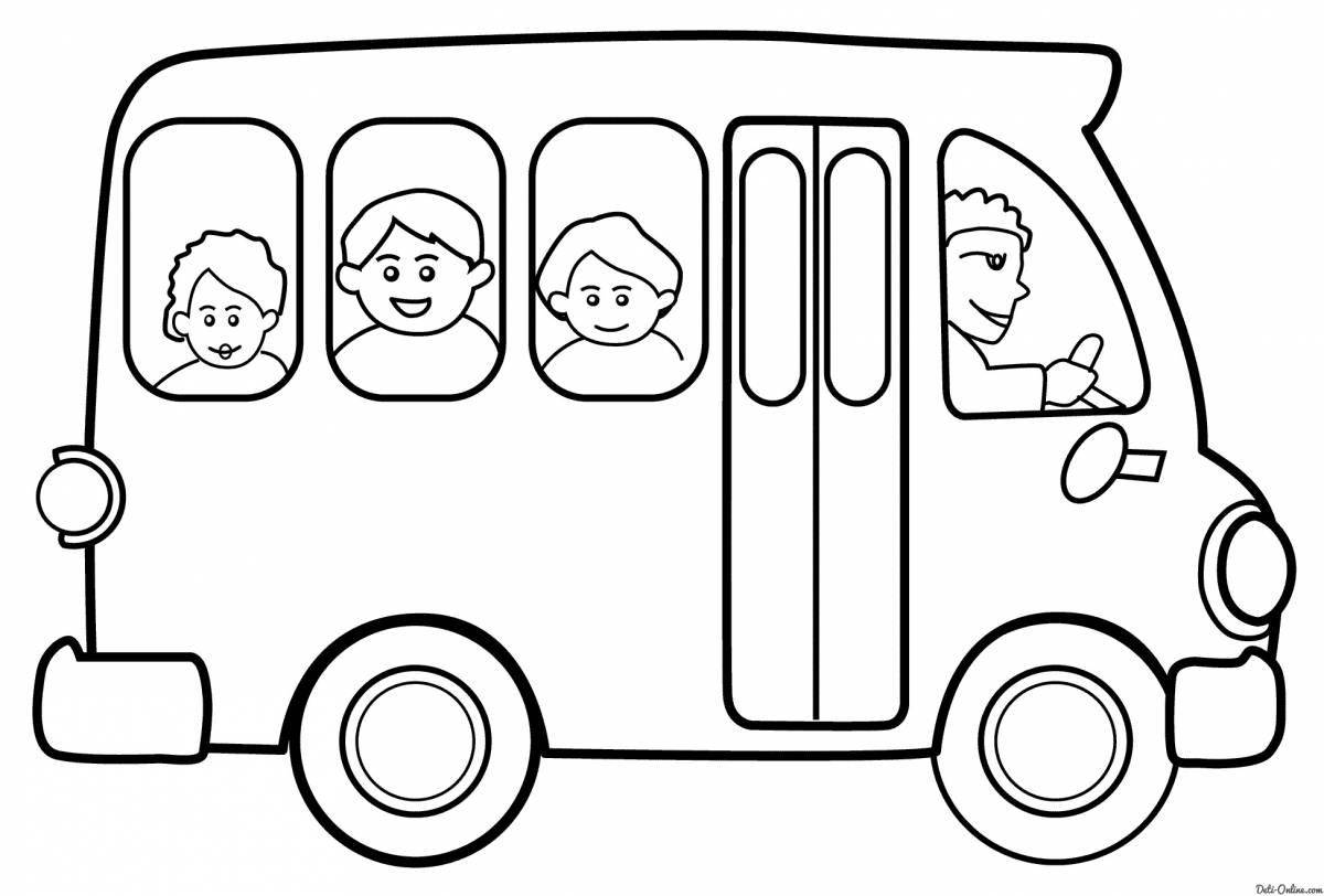 Gorgeous minibus coloring page